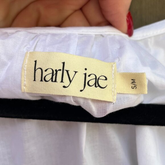 Harly Jae Doll Blouse White Organic Cotton Size S Feminine Minimalist - Picture 3 of 5